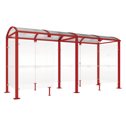 Procity Voute Medium Smoking Shelter (5000mm / Galvanised & Powder Coated Maroon RAL 3004)