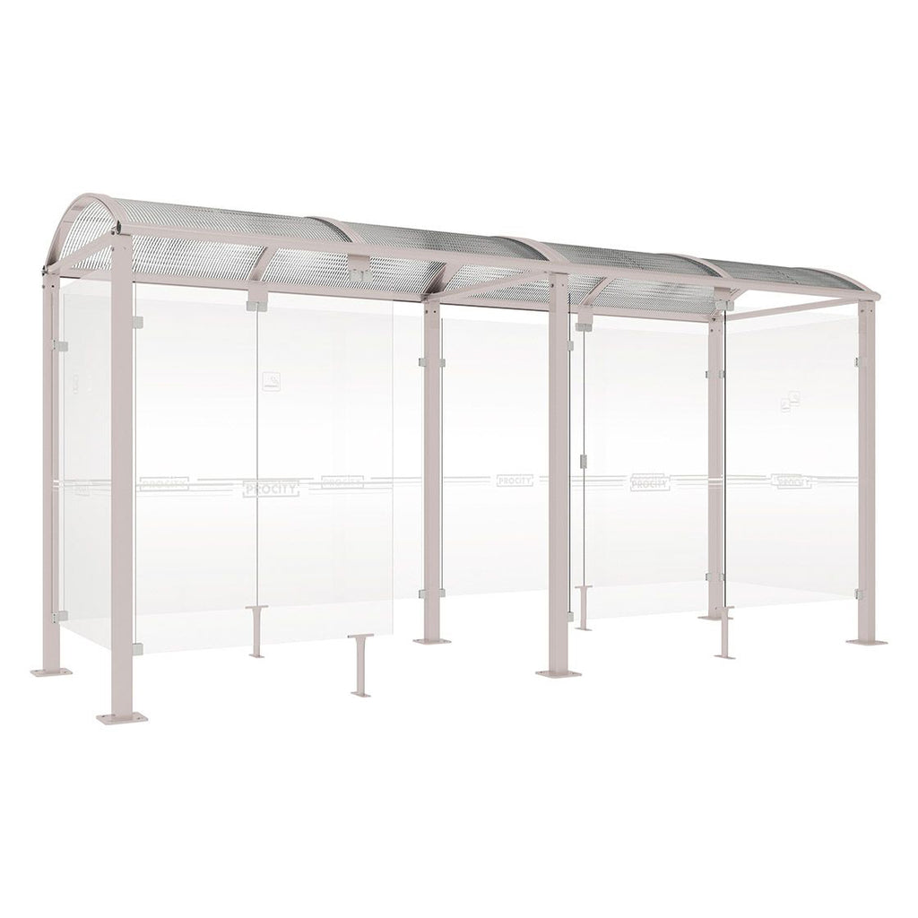 Procity Voute Medium Smoking Shelter (5000mm / Galvanised & Powder Coated Silk Grey RAL 7044)