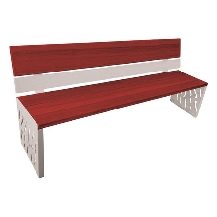 Procity Venice Seat Bench 1.8m (Steel & Wood Backed / Mahogany Stained Hardwood Slats / Silk Grey RAL 7044)