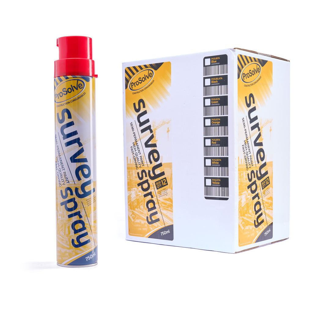 ProSolve Red Survey Paint Invertible Aerosol Spray (Acrylic) 750ml