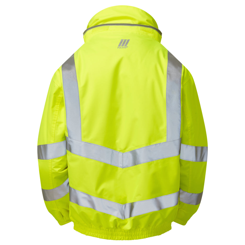 Pulsar Protect Hi Vis Yellow Waterproof Padded Bomber Jacket P191