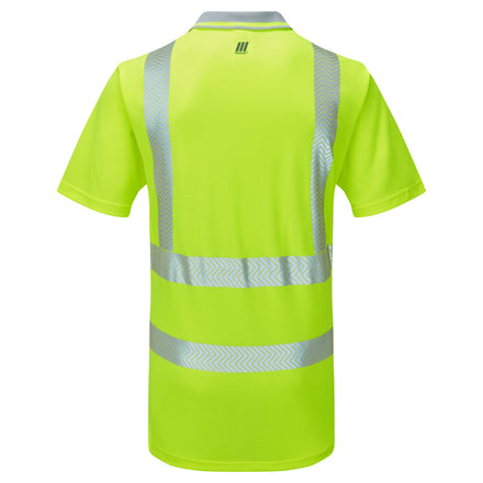 Pulsar Life Mens Hi Vis Yellow Short Sleeved Polo Shirt LFE900