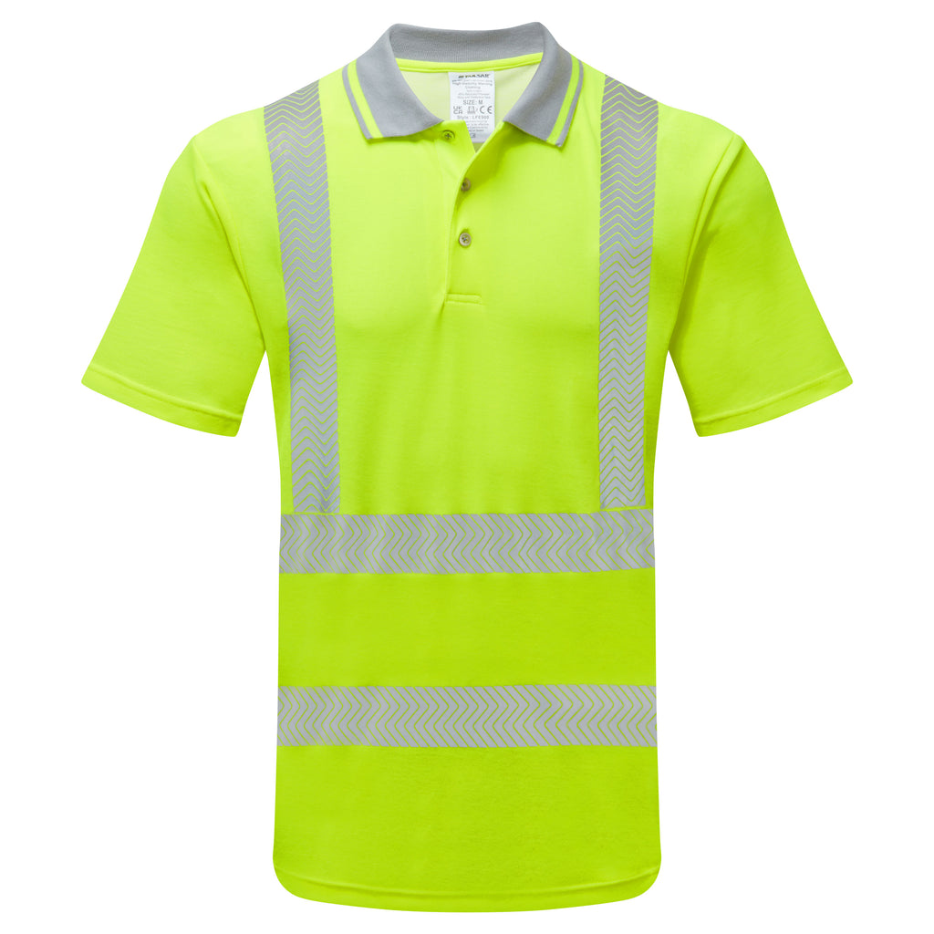 Pulsar Life Mens Hi Vis Yellow Short Sleeved Polo Shirt LFE900