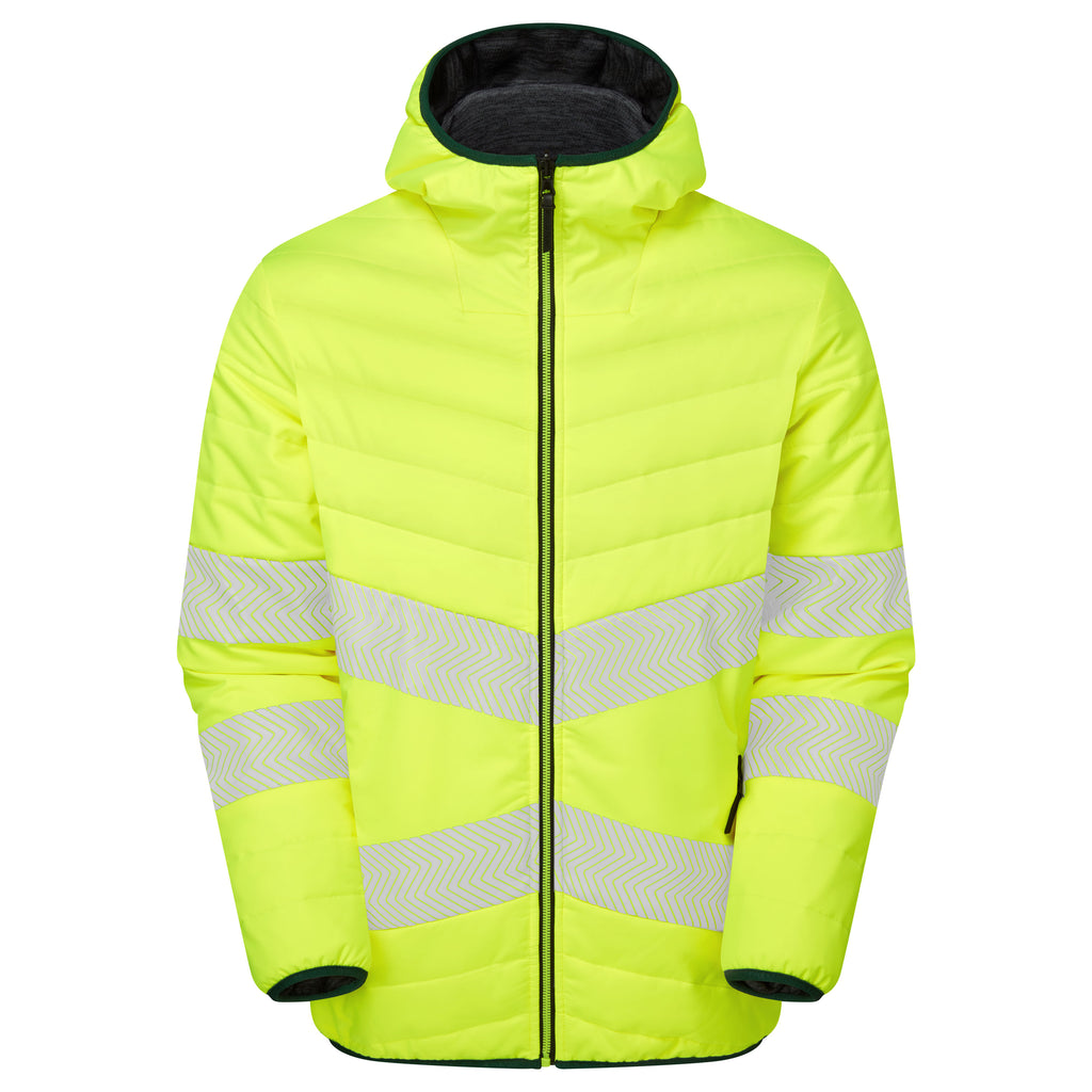 Pulsar Life Mens Hi Vis Yellow Reversible Puffer Jacket LFE912