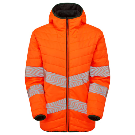 Pulsar Life Mens Rail Spec Hi Vis Orange Reversible Puffer Jacket LFE913