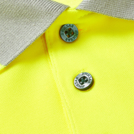 Pulsar Life Mens Hi Vis Yellow Short Sleeved Polo Shirt LFE923-NB