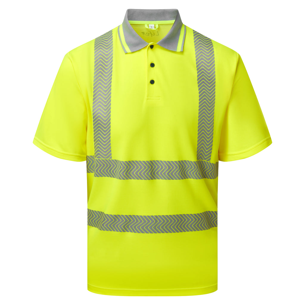 Pulsar Life Mens Hi Vis Yellow Short Sleeved Polo Shirt LFE923-NB