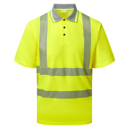 Pulsar Life Mens Hi Vis Yellow Short Sleeved Polo Shirt LFE923-NB