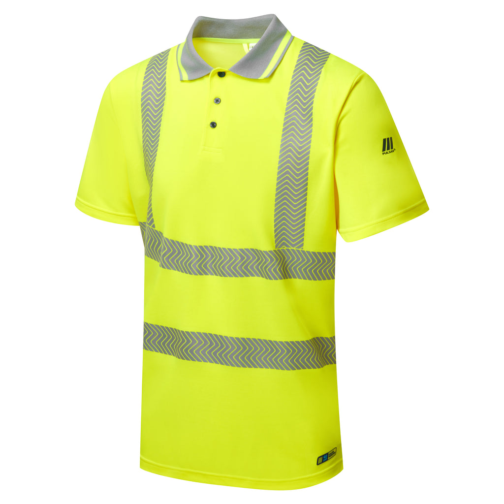 Pulsar Life Mens Hi Vis Yellow Short Sleeved Polo Shirt LFE923-NB
