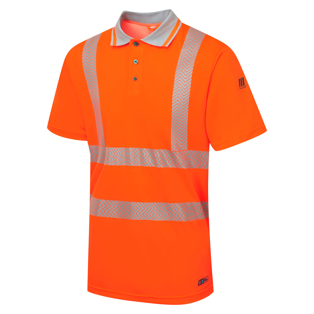 Pulsar Life Mens Rail Spec Hi Vis Orange Short Sleeved Polo Shirt LFE924-NB