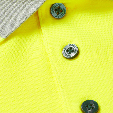 Pulsar Life Mens Hi Vis Yellow Long Sleeved Polo Shirt LFE925-NB