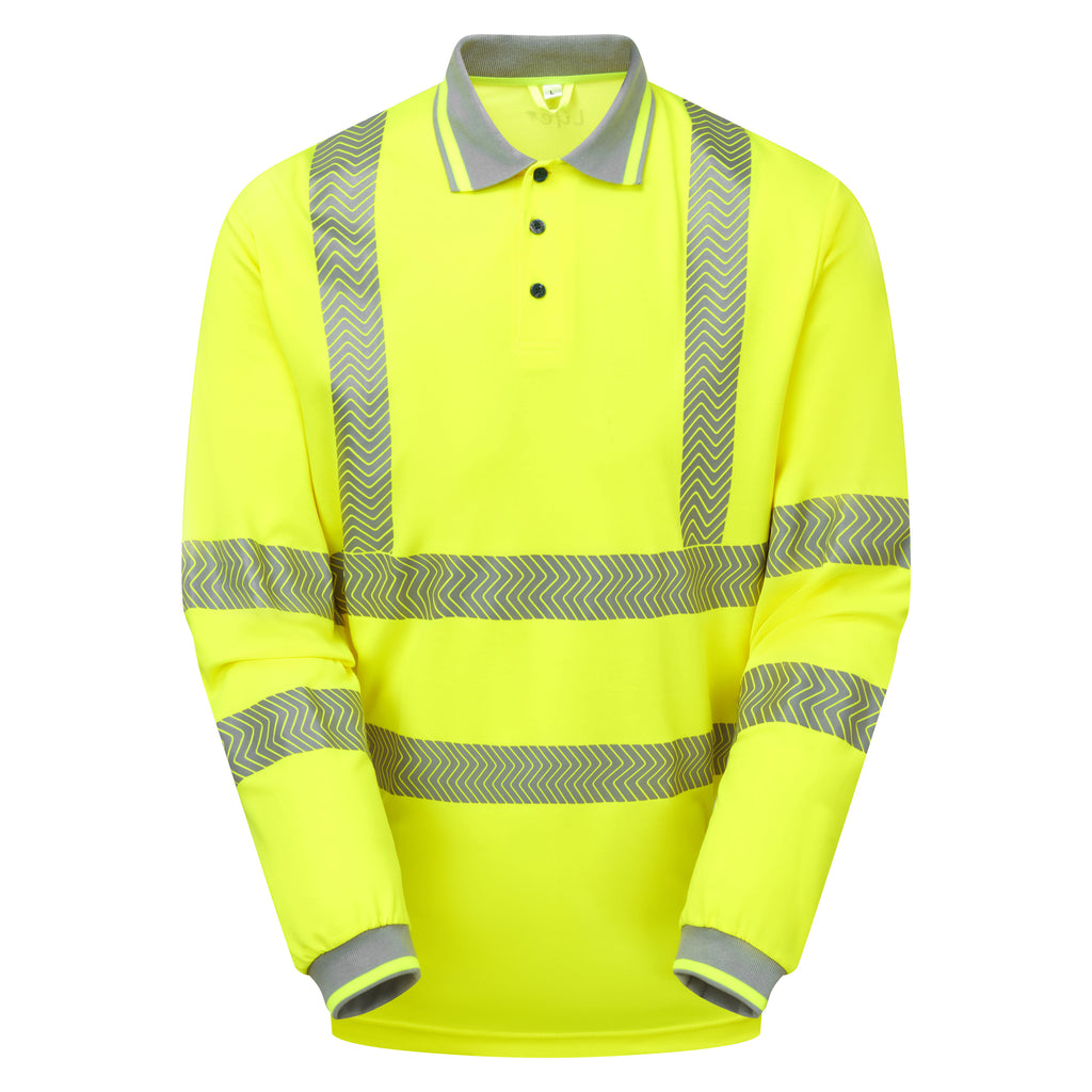 Pulsar Life Mens Hi Vis Yellow Long Sleeved Polo Shirt LFE925-NB