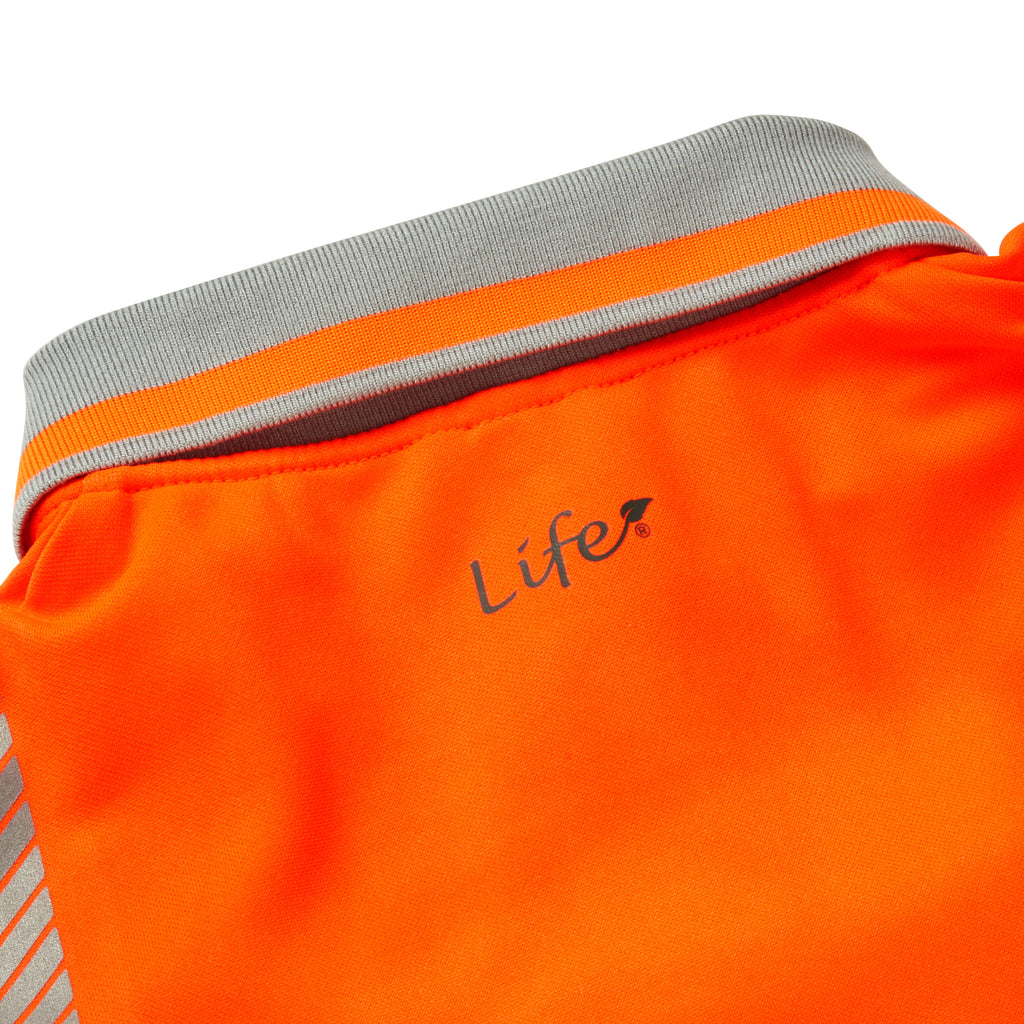 Pulsar Life Mens Rail Spec Hi Vis Orange Long Sleeved Polo Shirt LFE926-NB