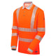 Pulsar Life Mens Rail Spec Hi Vis Orange Long Sleeved Polo Shirt LFE926-NB