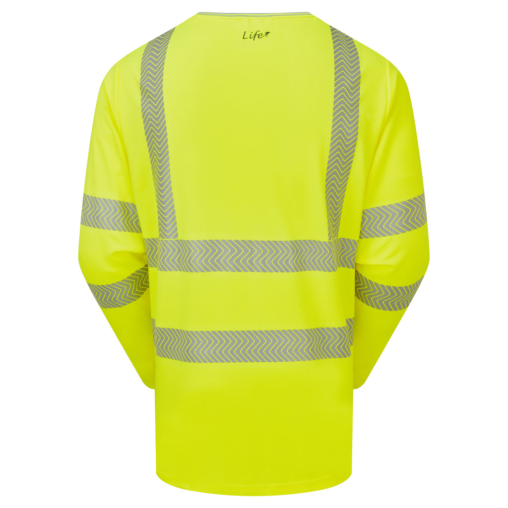 Pulsar Life Men's Hi-Vis Yellow T-Shirt Long-Sleeved LFE935