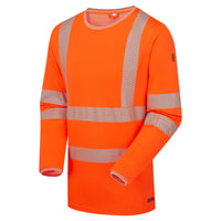 Pulsar Life Men's Hi-Vis Orange T-Shirt Long-Sleeved LFE936