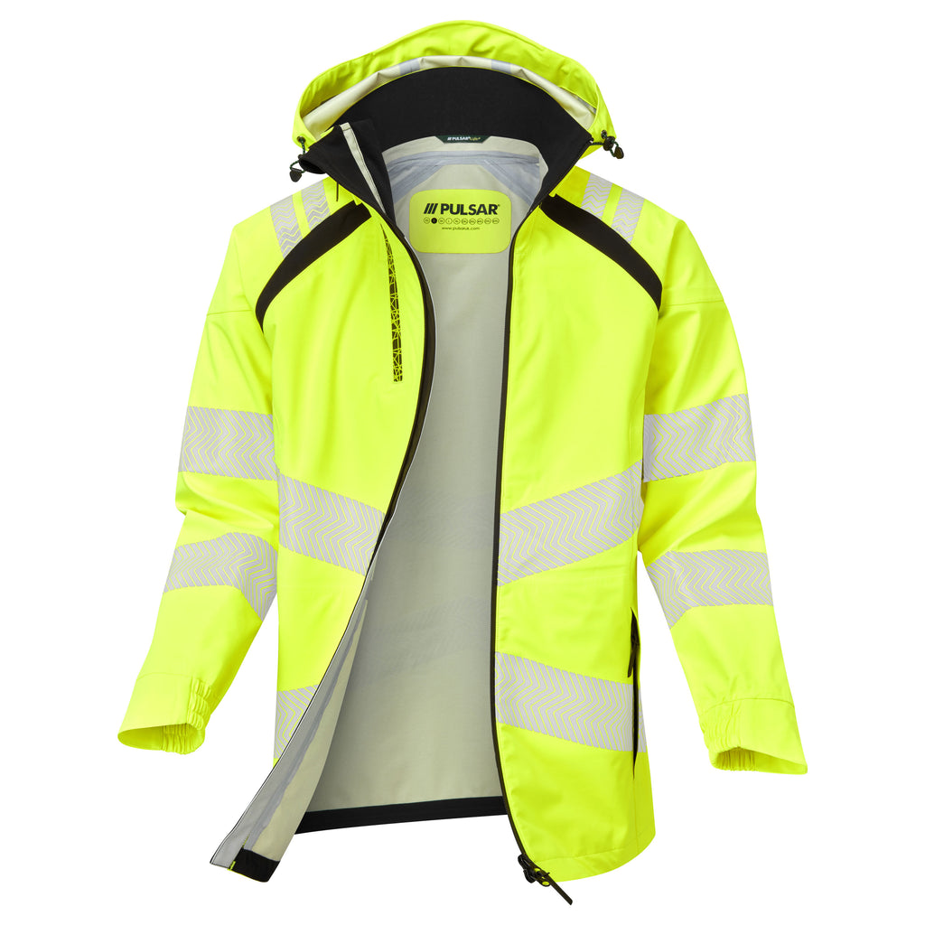 Pulsar Life Mens Hi Vis Yellow Waterproof Shell Jacket LFE909