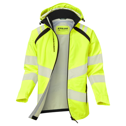 Pulsar Life Ladies Hi Vis Yellow Waterproof Shell Jacket LFE959