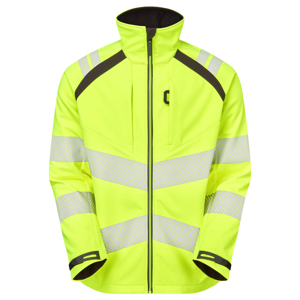 Pulsar Life Mens Hi Vis Yellow Softshell Jacket LLFE915