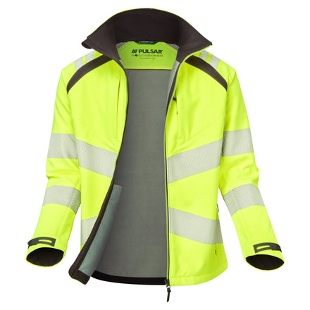 Pulsar Life Mens Hi Vis Yellow Softshell Jacket LLFE915