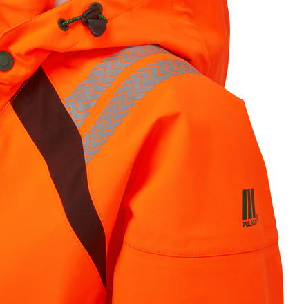 Pulsar Life Mens Rail Spec Hi Vis Orange Waterproof Shell Jacket LFE910