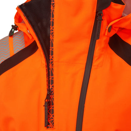 Pulsar Life Mens Rail Spec Hi Vis Orange Waterproof Shell Jacket LFE910