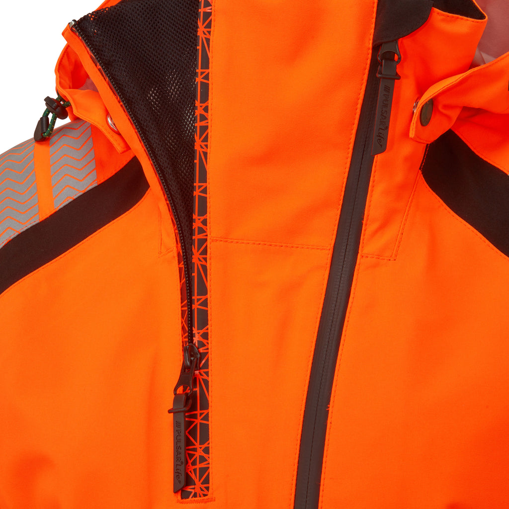 Pulsar Life Ladies Rail Spec Hi Vis Orange Waterproof Shell Jacket LFE960