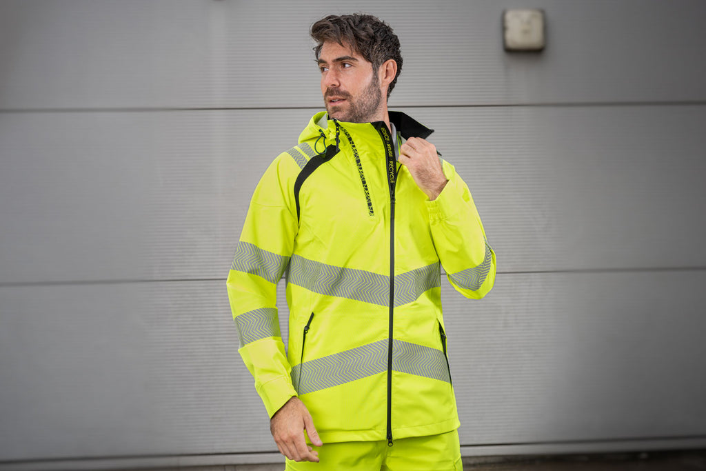 Pulsar Life Mens Hi Vis Yellow Waterproof Shell Jacket LFE909