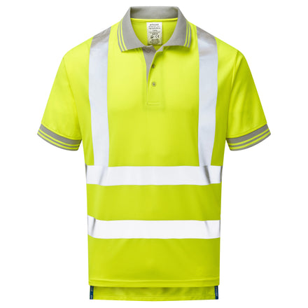 Pulsar Protect Hi Vis Yellow Short Sleeved Polo Shirt P175