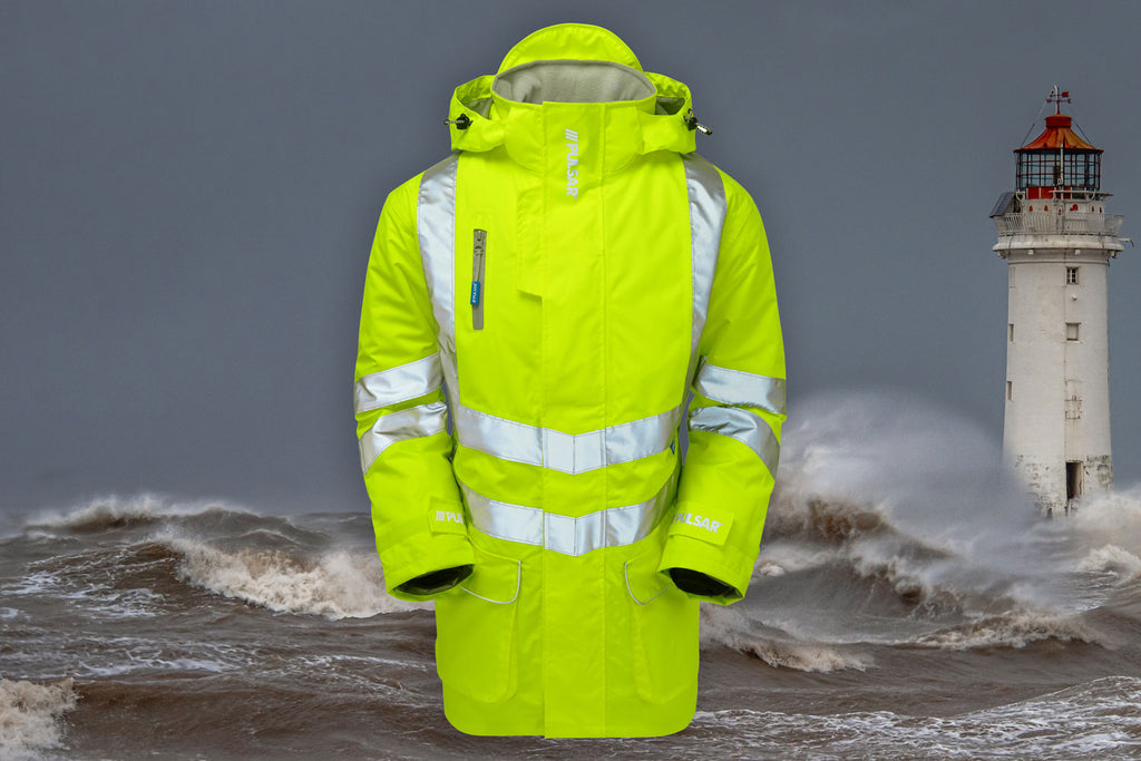 Pulsar Protect Hi Vis Yellow Mesh Lined Storm Coat P421