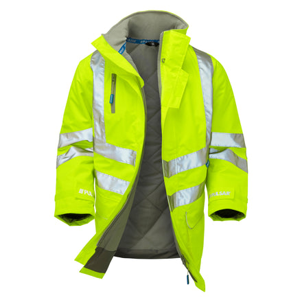 Pulsar Protect Hi Vis Yellow Waterproof Padded Storm Coat P187