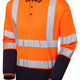 Pulsar Protect Two-Tone Long Sleeve Polo Shirt Hi-Vis Orange P303