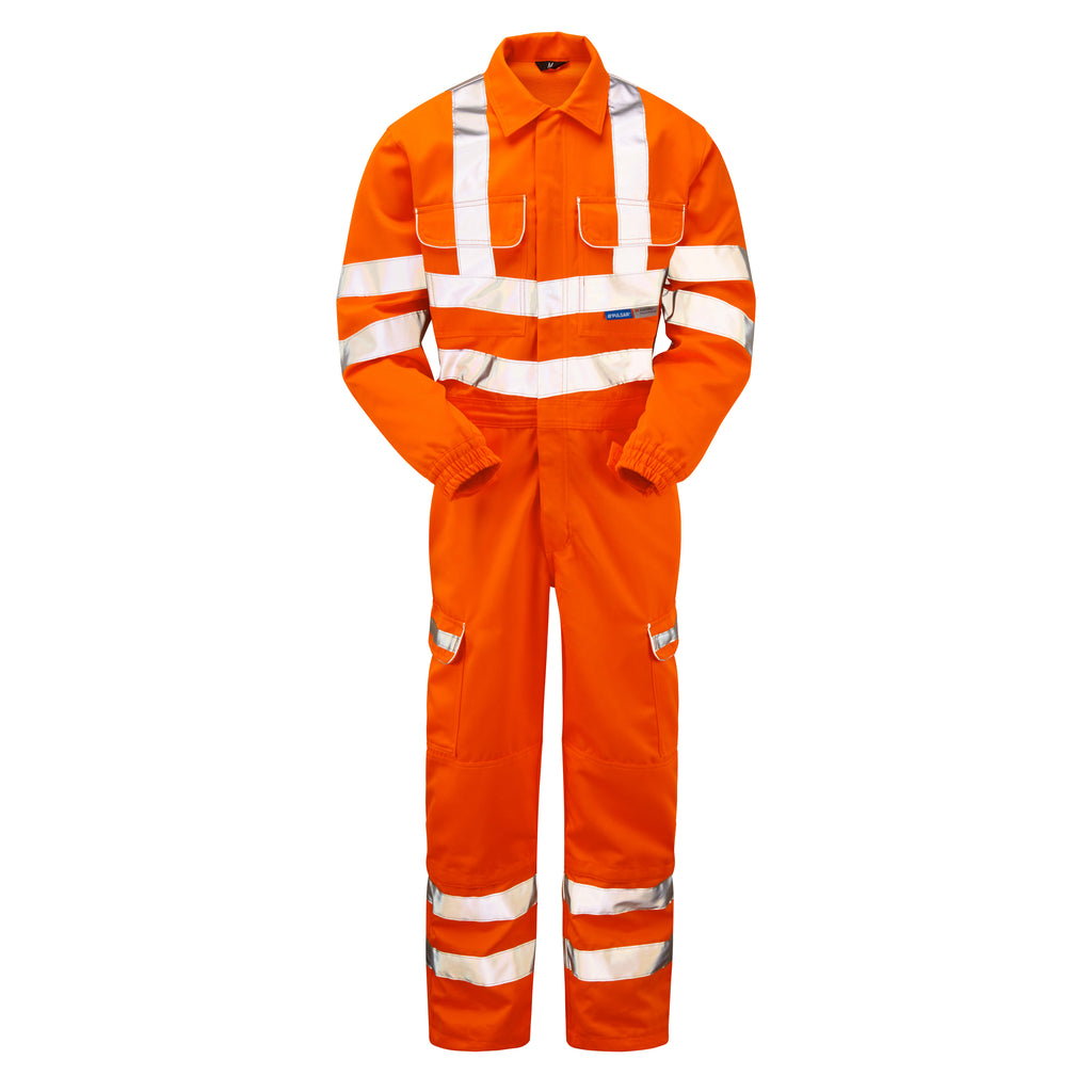 Pulsar Protect Hi Vis Combat Orange Rail Spec Coverall PR339