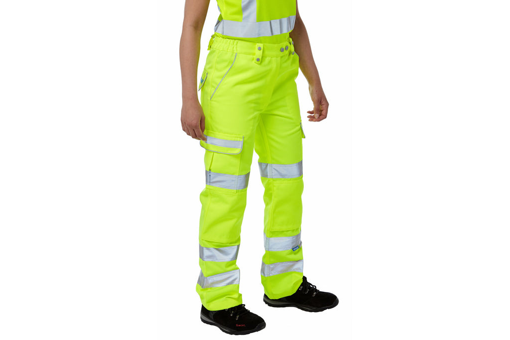 Pulsar Ladies Hi Vis Yellow Combat Trouser P346LDS