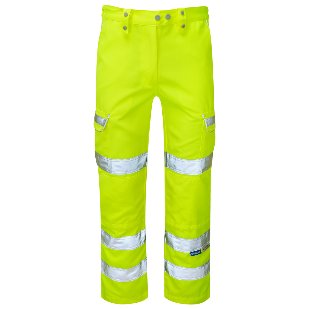 Pulsar Ladies Hi Vis Yellow Combat Trouser P346LDS