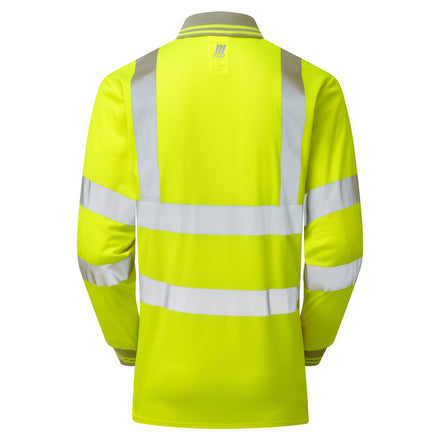 Pulsar Protect Hi Vis Yellow Long Sleeved Polo Shirt P458