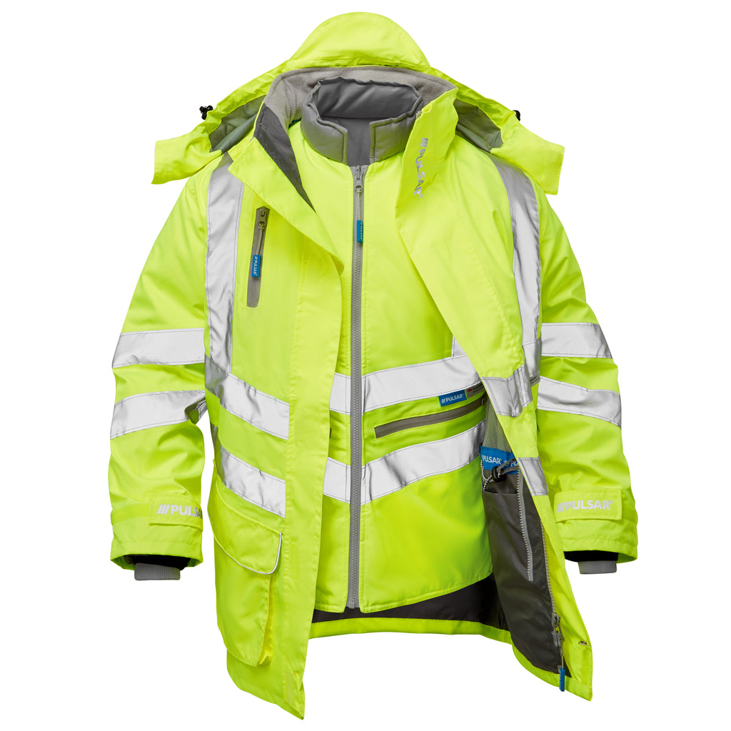 Pulsar Protect Hi Vis 7-in-1 Storm Coat & Body Warmer P487