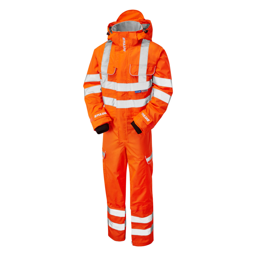 Pulsar Protect Hi Vis Orange Rail Spec Coverall PR505