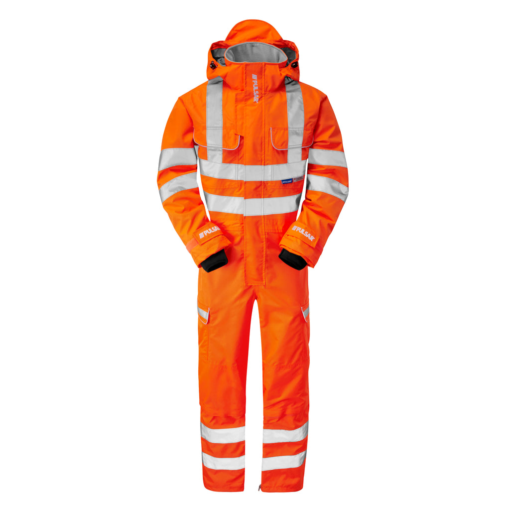 Pulsar Protect Hi Vis Orange Rail Spec Coverall PR505