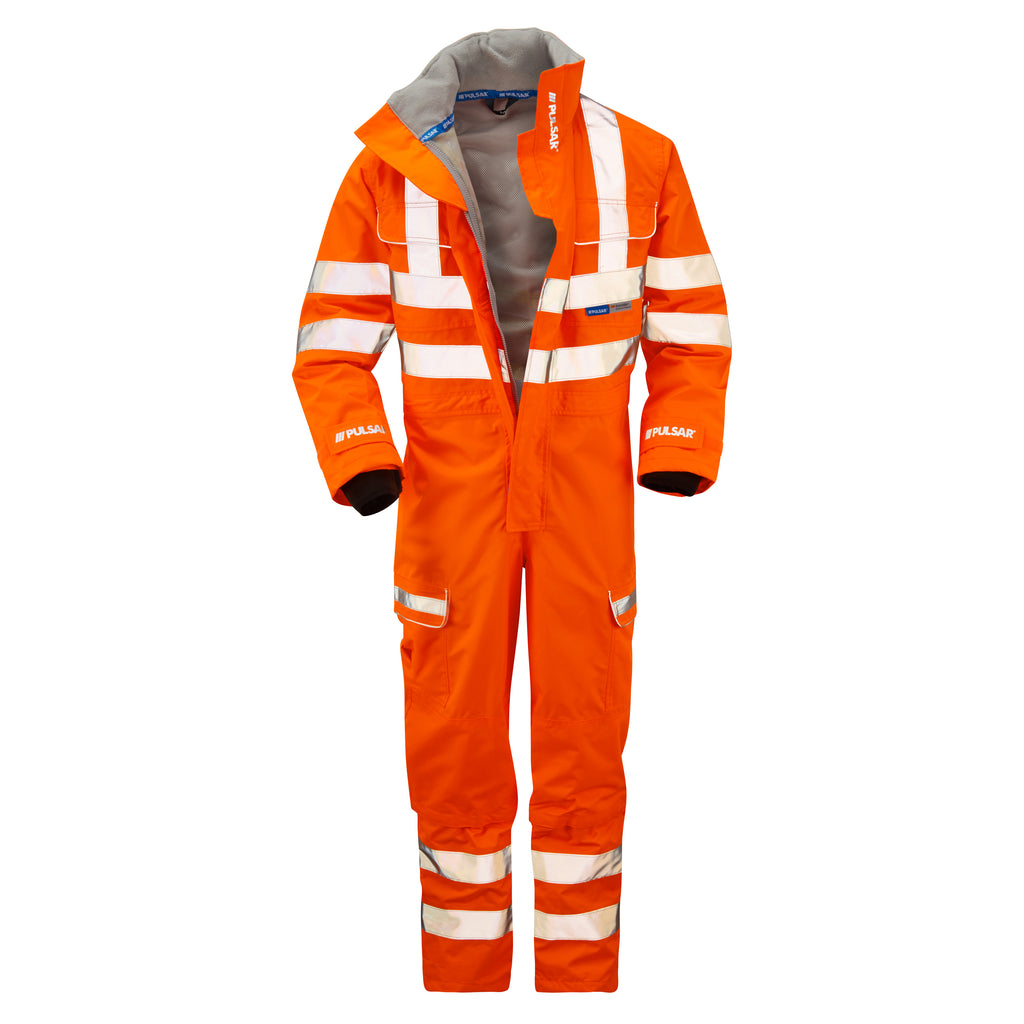 Pulsar Protect Hi Vis Orange Rail Spec Coverall PR505