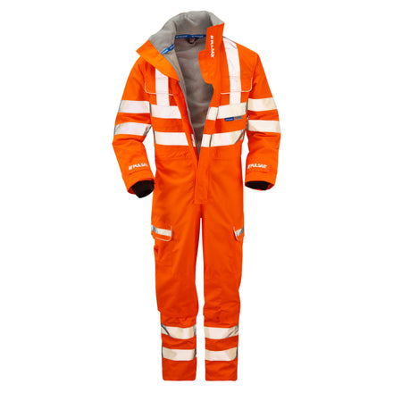 Pulsar Protect Hi Vis Orange Rail Spec Coverall PR505