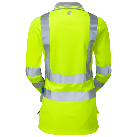 Pulsar Protect Ladies Hi Vis Yellow Long Sleeved Polo Shirt P702