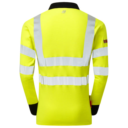 Pulsar Electric ARC Hi Vis Yellow Long Sleeved Polo Shirt PARC21