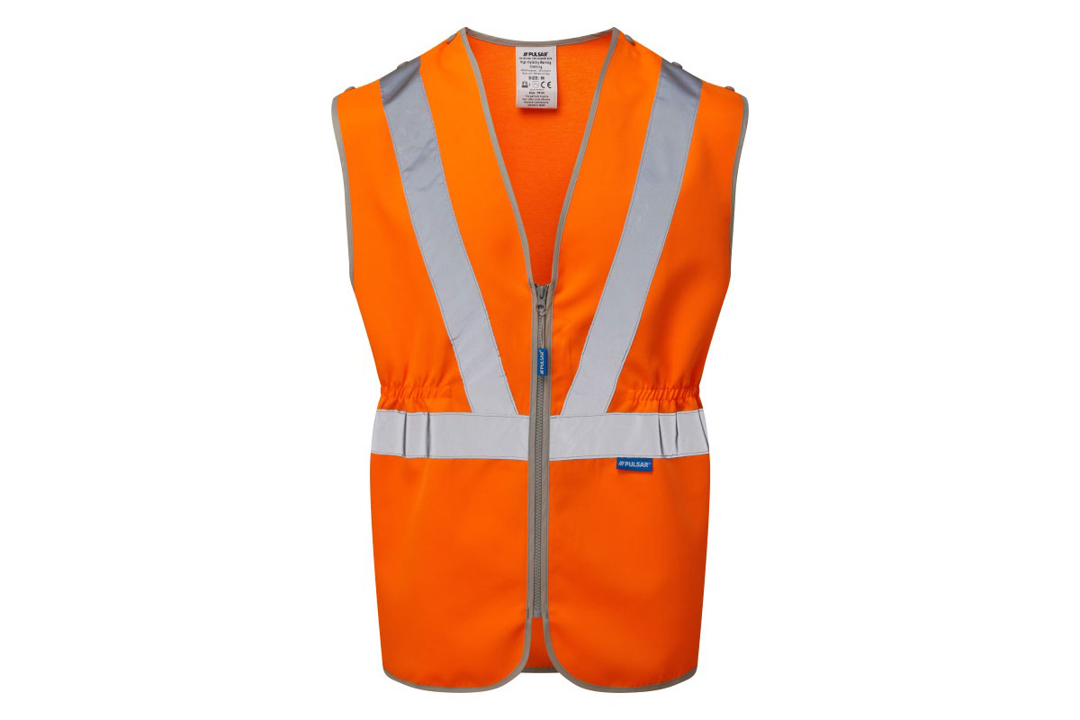 Pulsar Protect Hi-Vis Orange Rail Spec Tear Off Vest PR145 – Start