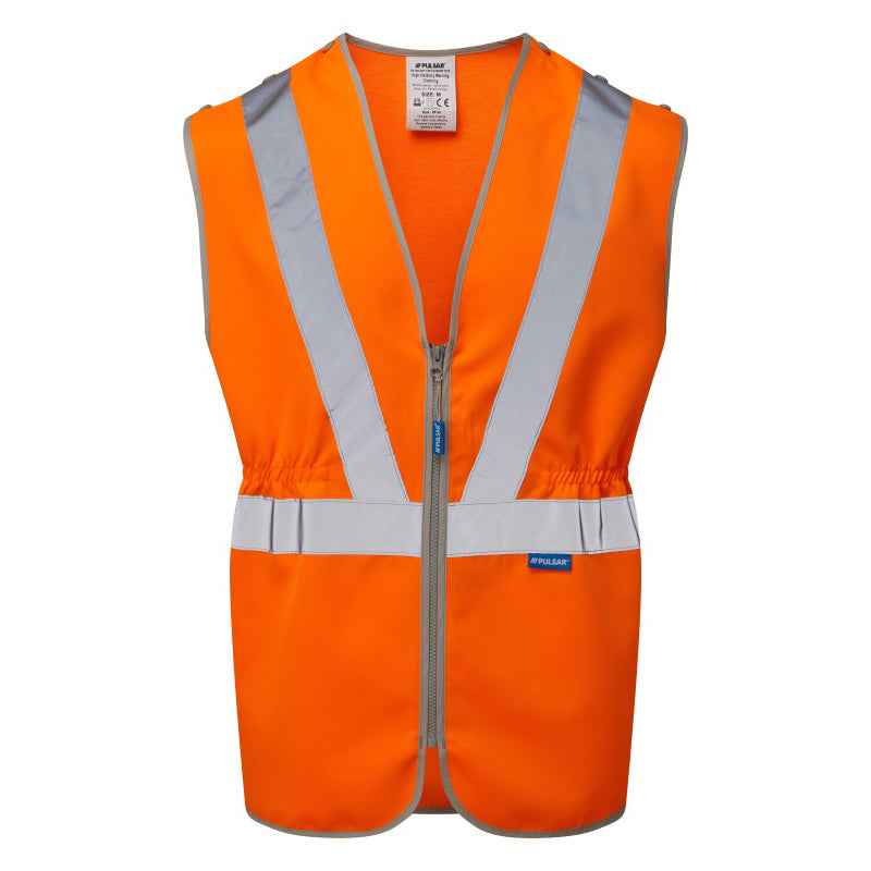 Pulsar Protect Hi-Vis Orange Rail Spec Tear Off Vest PR145 – Start