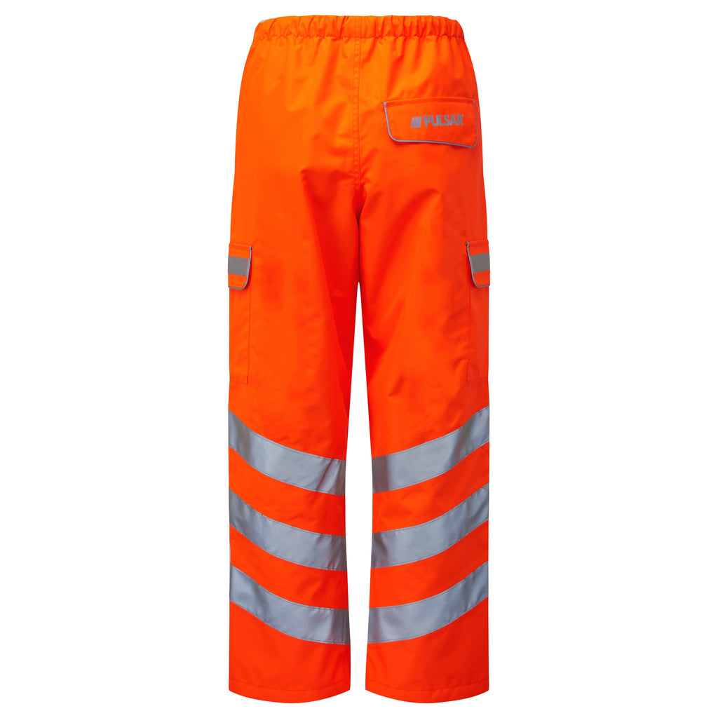 Pulsar Protect Rail Spec Hi Vis Orange Waterproof Overtrousers PR503TRS