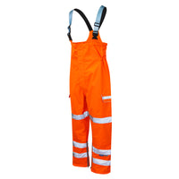 Pulsar Protect Hi Vis Orange Waterproof Salopettes PR504