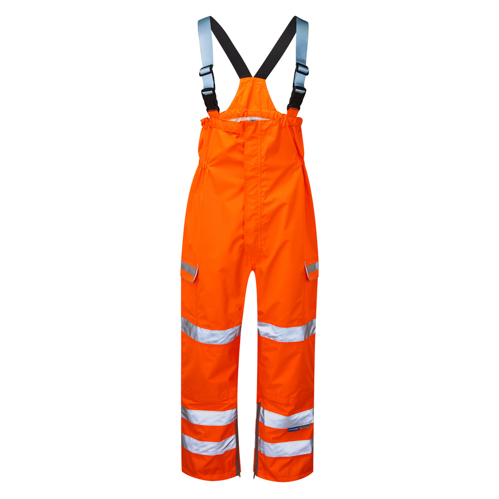 Pulsar Protect Hi Vis Orange Waterproof Salopettes PR504