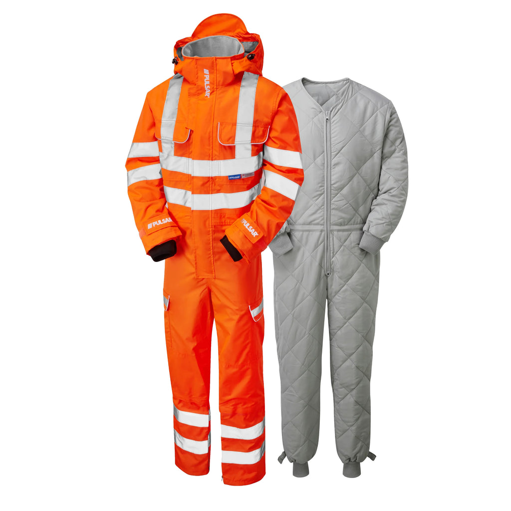 Pulsar Protect Hi Vis Orange Rail Spec Coverall PR505