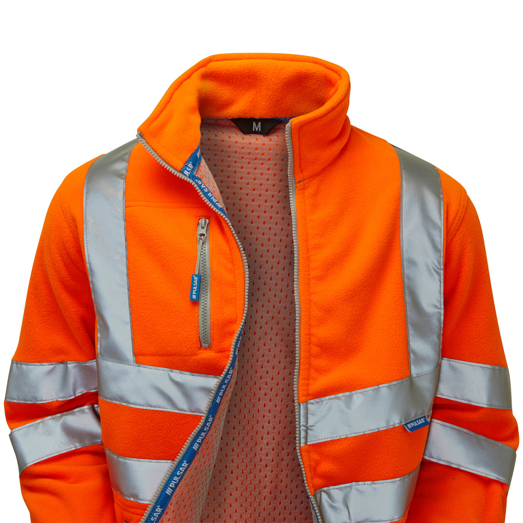 Pulsar Protect Hi Vis Orange Interactive Fleece Jacket PR508